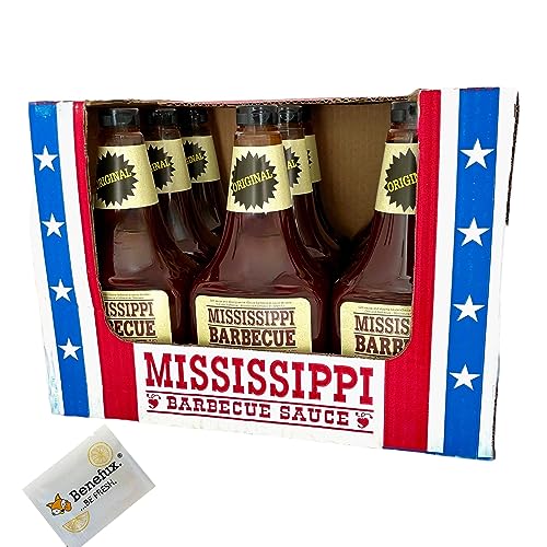 Mississippi BBQ-Sauce Original Barbecue Megapaket 9x 1814g 1560ml aus USA mit Raucharoma + Benefux. Erfrischungstuch von Benefux.