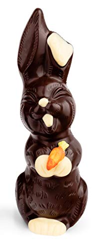 Osterhase vegan Schokolade 230g - 25cm groß - Premium Zartbitter Kuvertüre ideales Ostergeschenk von Bengelmann