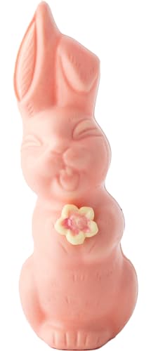 Schokohase Erdbeer weiße Schokolade - 21cm - Deutsche Handarbeit ideal als Ostergeschenk - 120g von Bengelmann
