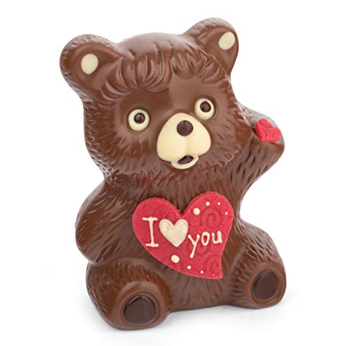 Schokolade Bär "I Love you" aus feinster Vollmilch-Kuvertüre mit Marzipan Herz - Deutsche Handarbeit ideal als Geschenk - 200g Schokolade Bär "I Love you" aus feinster Vollmilch-Kuvertüre mit Marzipan Herz - Deutsche Handarbeit ideal als Geschenk - 200g von Bengelmann