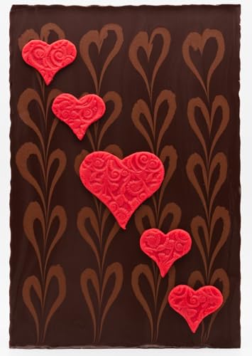 Vegane Schokolade XXL Tafel XXL 520g - edle Zartbitter Kuvertüre verziert mit Herzen aus Marzipan - Deutsche Handarbeit ideal als Geschenk zum Valentinstag von Bengelmann