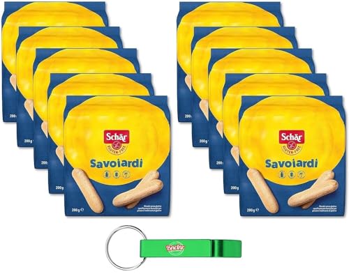 10er-Pack Schär Savoiardi Gluten Free,Glutenfreie Kekse Biscuits Cookie 200g + Beni Culinari Kostenloser Schlüsselanhänger von Beni Culinari