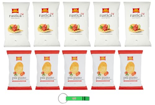 10x Testpaket San Carlo Patatine,Kirschtomaten 5x150g + Rustica 5x300g - Kartoffelchips Chips Beutel + Beni Culinari Kostenloser Schlüsselanhänger 10x Testpaket San Carlo Patatine,Kirschtomaten 5x150g + Rustica 5x300g - Kartoffelchips Chips Beutel + Beni Culinari Kostenloser Schlüsselanhänger von Beni Culinari