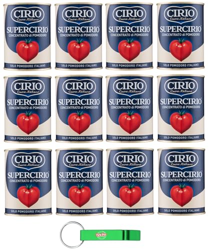 12er-Pack Cirio Concentrato Di Pomodoro,Tomatenkonzentrat,100% Italienische Tomaten,400g Dose + Beni Culinari Kostenloser Schlüsselanhänger von Beni Culinari