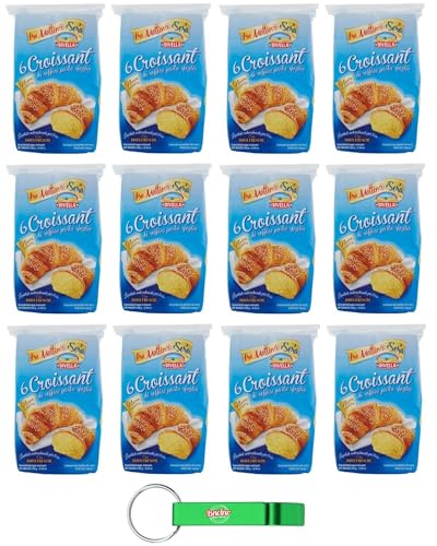 12er-Pack Divella Croissant Classico,Croissants mit weicher Blätterteig,240g Packung,Jede Packung enthält 6 Croissants + Beni Culinari Kostenloser Schlüsselanhänger 12er-Pack Divella Croissant Classico,Croissants mit weicher Blätterteig,240g Packung,Jede Packung enthält 6 Croissants + Beni Culinari Kostenloser Schlüsselanhänger von Beni Culinari