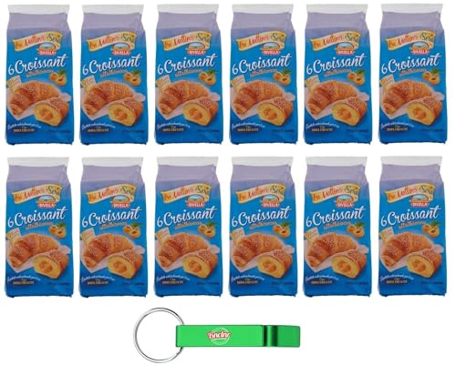 12er-Pack Divella Croissant all'Albicocca,Croissants mit Aprikosenfüllung,270g Packung,Jede Packung enthält 6 Croissants + Beni Culinari Kostenloser Schlüsselanhänger von Beni Culinari