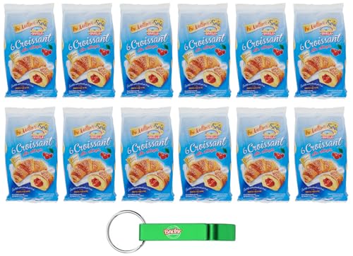 12er-Pack Divella Croissant alla Ciliegia,Croissants mit Kirschfüllung ,270g Packung,Jede Packung enthält 6 Croissants + Beni Culinari Kostenloser Schlüsselanhänger von Beni Culinari