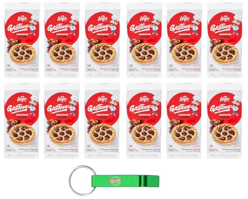 12er-Pack Lago Gastone Crostatina al Cacao,Kakao-Tarte,240g Packung,Jede Packung enthält 6 Snacks à 40g + Beni Culinari Kostenloser Schlüsselanhänger von Beni Culinari