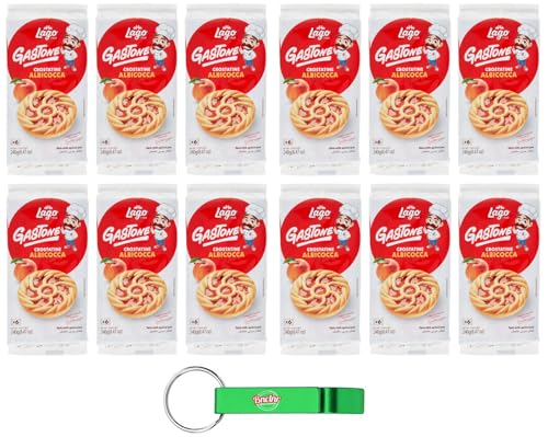 12er-Pack Lago Gastone Crostatina all'Albicocca,Aprikosentarte,240g Packung,Jede Packung enthält 6 Snacks à 40g + Beni Culinari Kostenloser Schlüsselanhänger von Beni Culinari