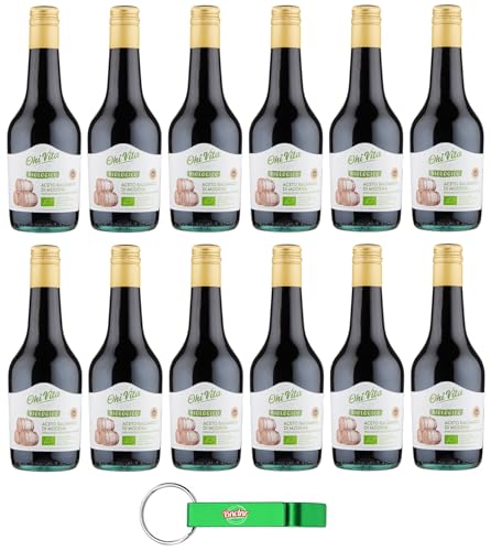 12er-Pack Ohi Vita Essig Balsamico-Essig aus Modena IGP,Aceto Balsamico di Modena,500ml Glasflasche + Beni Culinari Kostenloser Schlüsselanhänger von Beni Culinari