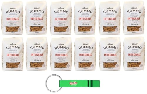 12er-Pack Rummo Pasta Integrale Fusilli N°48,Vollkornnudeln Nudeln Vollkorn Italienische Pasta 500g + Beni Culinari Kostenloser Schlüsselanhänger von Beni Culinari