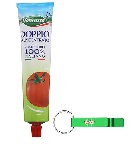 12er-Pack Valfrutta Doppio Concentrato Di Pomodoro,Doppeltes Tomatenkonzentrat,100% Italienische Tomaten,130g Tube + Beni Culinari Kostenloser Schlüsselanhänger von Beni Culinari