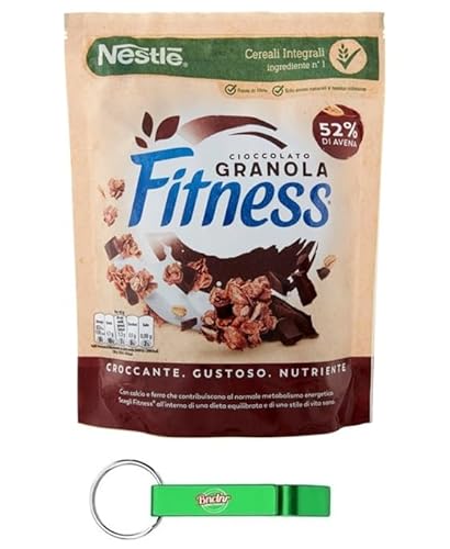 12x Fitness Granola Cioccolato Knuspriges Müsli mit Vollkorn Hafer und Schokolade,300g Beutel + Beni Culinari Kostenloser Schlüsselanhänger von Beni Culinari