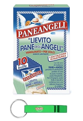 14x Paneangeli Lievito Vanigliato per Dolci - Vanille Hefe für Desserts - Karton mit 10 Beuteln + Beni Culinari Kostenloser Schlüsselanhänger von Beni Culinari