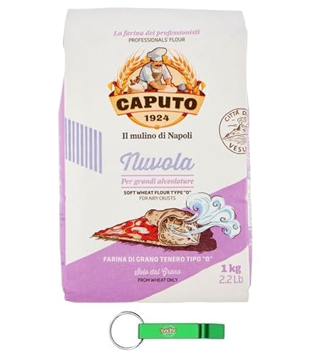 16x Caputo Farina Nuvola - Mehl TYP 0 Ideales Mehl für Neapolitanische Pizza - 1KG + Beni Culinari Kostenloser Schlüsselanhänger 16x Caputo Farina Nuvola - Mehl TYP 0 Ideales Mehl für Neapolitanische Pizza - 1KG + Beni Culinari Kostenloser Schlüsselanhänger von Beni Culinari