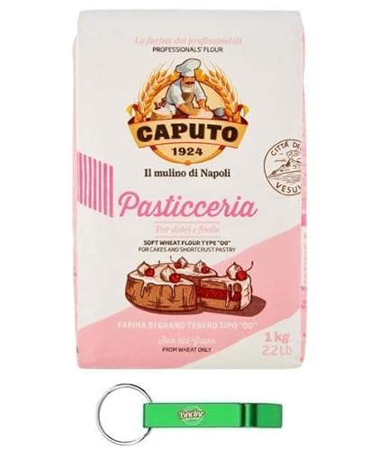 16x Caputo Farina Pasticceria - Mehl TYP 00 - Ideal für Desserts und Mürbeteiggebäck - 1KG + Beni Culinari Kostenloser Schlüsselanhänger 16x Caputo Farina Pasticceria - Mehl TYP 00 - Ideal für Desserts und Mürbeteiggebäck - 1KG + Beni Culinari Kostenloser Schlüsselanhänger von Beni Culinari