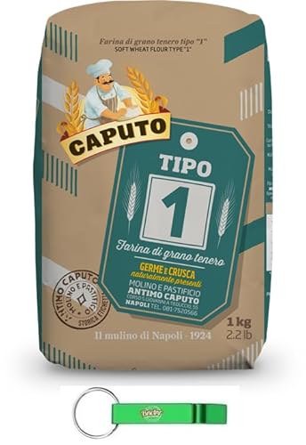 16x Caputo Farina Tipo 1 - Mehl TYP 1 - Weichweizenmehl Ideales für Neapolitanische Pizza - 1KG + Beni Culinari Kostenloser Schlüsselanhänger 16x Caputo Farina Tipo 1 - Mehl TYP 1 - Weichweizenmehl Ideales für Neapolitanische Pizza - 1KG + Beni Culinari Kostenloser Schlüsselanhänger von Beni Culinari