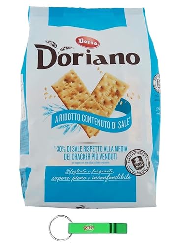 16x Doria Doriano Cracker Meno Sale - Duftende und Knusprige Cracker mit Reduziertem Salzgehalt - 700g Beutel – Jeder Beutel enthält 24 Einzelportionen + Beni Culinari Kostenloser Schlüsselanhänger 16x Doria Doriano Cracker Meno Sale - Duftende und Knusprige Cracker mit Reduziertem Salzgehalt - 700g Beutel – Jeder Beutel enthält 24 Einzelportionen + Beni Culinari Kostenloser Schlüsselanhänger von Beni Culinari