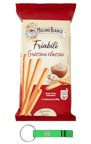16x Mulino Bianco Friabili Grissini Classici - Grissini vom Typ 0 – Knusprig und Voller Geschmack - Snack Breadsticks 300g Packung + Beni Culinari Kostenloser Schlüsselanhänger 16x Mulino Bianco Friabili Grissini Classici - Grissini vom Typ 0 – Knusprig und Voller Geschmack - Snack Breadsticks 300g Packung + Beni Culinari Kostenloser Schlüsselanhänger von Beni Culinari