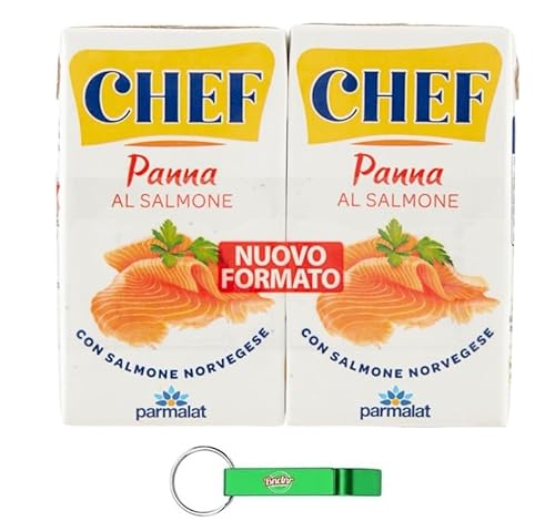 18x Parmalat Chef Panna al Salmone - Creme mit Lachs - Kochsahne Ideal zum Würzen von ersten Gängen aller Art Packung mit 2x125ml + Beni Culinari Kostenloser Schlüsselanhänger 18x Parmalat Chef Panna al Salmone - Creme mit Lachs - Kochsahne Ideal zum Würzen von ersten Gängen aller Art Packung mit 2x125ml + Beni Culinari Kostenloser Schlüsselanhänger von Beni Culinari