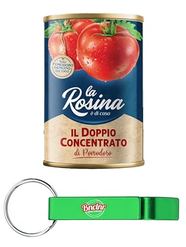 24er-Pack La Rosina Doppio Concentrato Di Pomodoro,Doppeltes Tomatenkonzentrat,100% Italienische Tomaten,400g Dose + Beni Culinari Kostenloser Schlüsselanhänger von Beni Culinari