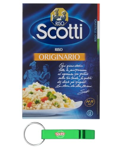 24er-Pack Riso Scotti Riso Originario,Italienischer Reis,Kleine und Runde Reiskörner,500g Vakuumverpackung + Beni Culinari Kostenloser Schlüsselanhänger von Beni Culinari