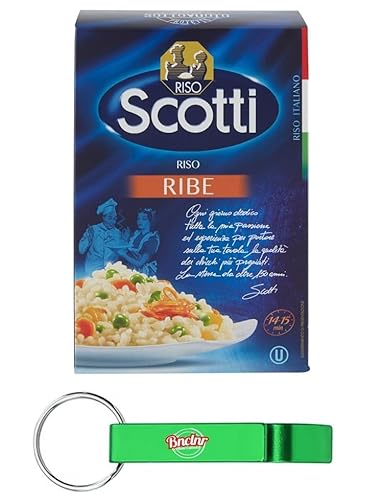 24er-Pack Riso Scotti Riso Ribe,Italienischer Reis,Superfeine Reiskörner ideal für Suppen,500g Vakuumverpackung + Beni Culinari Kostenloser Schlüsselanhänger von Beni Culinari
