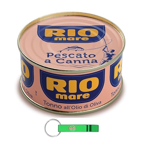 30er-Pack Rio Mare Thunfisch Tonno all'Olio di Oliva Pescato a Canna,Thunfisch in Olivenöl Mit der Angelrute gefangen,80g Dose + Beni Culinari Kostenloser Schlüsselanhänger von Beni Culinari