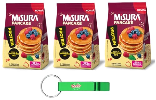 3er-Pack Misura Protein Pancake,Proteinreiche Pfannkuchen,200g Packung,Jede Packung enthält 8 Einzelportionen,zum Verzehr bereit + Beni Culinari Kostenloser Schlüsselanhänger von Beni Culinari