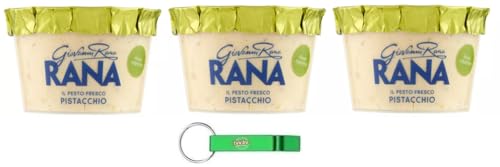 3x Giovanni Rana Pesto Fresco Pistacchio,Frisches Pistazienpesto Sauce 150g + Beni Culinari Kostenloser Schlüsselanhänger 3x Giovanni Rana Pesto Fresco Pistacchio,Frisches Pistazienpesto Sauce 150g + Beni Culinari Kostenloser Schlüsselanhänger von Beni Culinari