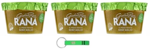 3x Giovanni Rana Pesto al Basilico Genovese DOP Senza Aglio,Frisches Pesto Sauce Genueser Basilikum Pesto DOP Ohne Knoblauch 140g + Beni Culinari Kostenloser Schlüsselanhänger 3x Giovanni Rana Pesto al Basilico Genovese DOP Senza Aglio,Frisches Pesto Sauce Genueser Basilikum Pesto DOP Ohne Knoblauch 140g + Beni Culinari Kostenloser Schlüsselanhänger von Beni Culinari