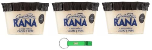 3x Giovanni Rana Sugo Fresco Cacio e Pepe,Frischkäse und Pfeffersauce Pesto Sauce 150g + Beni Culinari Kostenloser Schlüsselanhänger 3x Giovanni Rana Sugo Fresco Cacio e Pepe,Frischkäse und Pfeffersauce Pesto Sauce 150g + Beni Culinari Kostenloser Schlüsselanhänger von Beni Culinari