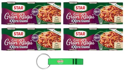 4er-Pack Star il mio Gran Ragù Extra Gusto mit 100% italienischem Fleisch,Packung mit 3 Dosen à 100g + Beni Culinari Kostenloser Schlüsselanhänger von Beni Culinari