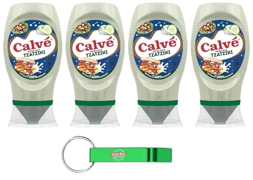 4x Calvé Tzaziki Sauce,Würzsoße auf Basis von Gurken und Knoblauch,Glutenfrei Würzsauce,Top Down 250ml + Beni Culinari Kostenloser Schlüsselanhänger 4x Calvé Tzaziki Sauce,Würzsoße auf Basis von Gurken und Knoblauch,Glutenfrei Würzsauce,Top Down 250ml + Beni Culinari Kostenloser Schlüsselanhänger von Beni Culinari