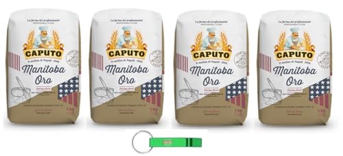 4x Caputo Farina Manitoba Oro - Mehl TYP 0 - Weichweizenmehl Ideales für Neapolitanische Pizza - 1KG + Beni Culinari Kostenloser Schlüsselanhänger 4x Caputo Farina Manitoba Oro - Mehl TYP 0 - Weichweizenmehl Ideales für Neapolitanische Pizza - 1KG + Beni Culinari Kostenloser Schlüsselanhänger von Beni Culinari