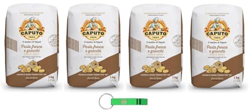 4x Caputo Farina Pasta Fresca e Gnocchi - Mehl TYP 00 - Ideal für frische Pasta und Gnocchi - 1KG + Beni Culinari Kostenloser Schlüsselanhänger 4x Caputo Farina Pasta Fresca e Gnocchi - Mehl TYP 00 - Ideal für frische Pasta und Gnocchi - 1KG + Beni Culinari Kostenloser Schlüsselanhänger von Beni Culinari