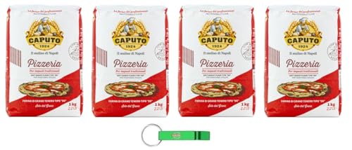 4x Caputo Farina Pizzeria - Mehl TYP 00 Ideales Mehl für Neapolitanische Pizza - 1KG + Beni Culinari Kostenloser Schlüsselanhänger 4x Caputo Farina Pizzeria - Mehl TYP 00 Ideales Mehl für Neapolitanische Pizza - 1KG + Beni Culinari Kostenloser Schlüsselanhänger von Beni Culinari