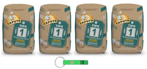 4x Caputo Farina Tipo 1 - Mehl TYP 1 - Weichweizenmehl Ideales für Neapolitanische Pizza - 1KG + Beni Culinari Kostenloser Schlüsselanhänger 4x Caputo Farina Tipo 1 - Mehl TYP 1 - Weichweizenmehl Ideales für Neapolitanische Pizza - 1KG + Beni Culinari Kostenloser Schlüsselanhänger von Beni Culinari