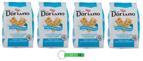 4x Doria Doriano Cracker Meno Sale - Duftende und Knusprige Cracker mit Reduziertem Salzgehalt - 700g Beutel – Jeder Beutel enthält 24 Einzelportionen + Beni Culinari Kostenloser Schlüsselanhänger 4x Doria Doriano Cracker Meno Sale - Duftende und Knusprige Cracker mit Reduziertem Salzgehalt - 700g Beutel – Jeder Beutel enthält 24 Einzelportionen + Beni Culinari Kostenloser Schlüsselanhänger von Beni Culinari