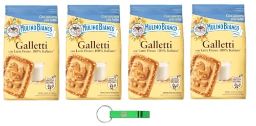 4x Mulino Bianco Galletti - Shortbread-Kekse mit Mehl, Milch und Zucker Granulat - Italienische Kekse Biscuit 350g + Beni Culinari Kostenloser Schlüsselanhänger 4x Mulino Bianco Galletti - Shortbread-Kekse mit Mehl, Milch und Zucker Granulat - Italienische Kekse Biscuit 350g + Beni Culinari Kostenloser Schlüsselanhänger von Beni Culinari