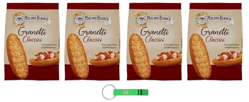 4x Mulino Bianco Granetti Classici - Getoastetes Brot - Knusprige und Krümelige Croutons - Snack Brotcroûtons 300g Packung + Beni Culinari Kostenloser Schlüsselanhänger 4x Mulino Bianco Granetti Classici - Getoastetes Brot - Knusprige und Krümelige Croutons - Snack Brotcroûtons 300g Packung + Beni Culinari Kostenloser Schlüsselanhänger von Beni Culinari