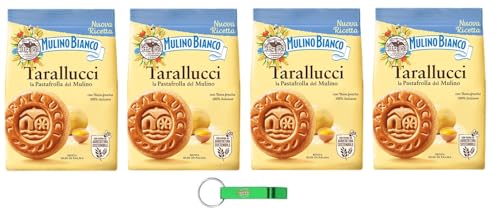 4x Mulino Bianco Tarallucci - Shortbread-Shortbread-Kekse mit Frischen Eiern - Italienische Kekse Biscuit 350g + Beni Culinari Kostenloser Schlüsselanhänger 4x Mulino Bianco Tarallucci - Shortbread-Shortbread-Kekse mit Frischen Eiern - Italienische Kekse Biscuit 350g + Beni Culinari Kostenloser Schlüsselanhänger von Beni Culinari