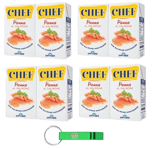 4x Parmalat Chef Panna al Salmone - Creme mit Lachs - Kochsahne Ideal zum Würzen von ersten Gängen aller Art Packung mit 2x125ml + Beni Culinari Kostenloser Schlüsselanhänger 4x Parmalat Chef Panna al Salmone - Creme mit Lachs - Kochsahne Ideal zum Würzen von ersten Gängen aller Art Packung mit 2x125ml + Beni Culinari Kostenloser Schlüsselanhänger von Beni Culinari