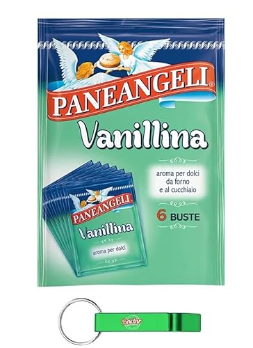 50x Paneangeli Vanillina - Pulverförmiges Aroma für Gebackene Desserts und Kuchen - 6 Beutel à 0,5g + Beni Culinari Kostenloser Schlüsselanhänger von Beni Culinari