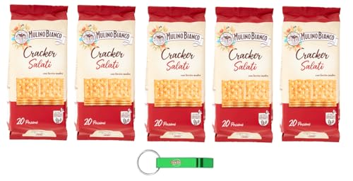 5x Mulino Bianco Cracker Salati,Herzhafte Cracker mit Körnern auf der Oberfläche mit langsamem natürlichem Sauerteig - Snack 500g Packung + Beni Culinari Kostenloser Schlüsselanhänger 5x Mulino Bianco Cracker Salati,Herzhafte Cracker mit Körnern auf der Oberfläche mit langsamem natürlichem Sauerteig - Snack 500g Packung + Beni Culinari Kostenloser Schlüsselanhänger von Beni Culinari