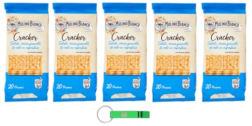 5x Mulino Bianco Cracker Salati,Herzhafte Cracker ohne Körnern auf der Oberfläche mit langsamem natürlichem Sauerteig - Snack 500g Packung + Beni Culinari Kostenloser Schlüsselanhänger 5x Mulino Bianco Cracker Salati,Herzhafte Cracker ohne Körnern auf der Oberfläche mit langsamem natürlichem Sauerteig - Snack 500g Packung + Beni Culinari Kostenloser Schlüsselanhänger von Beni Culinari