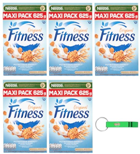 5x Nestlé Fitness Original Cereali,Getreide mit Vollkorn Weizen und Haferflocken Maxi-Packung mit 625g + Beni Culinari Kostenloser Schlüsselanhänger 5x Nestlé Fitness Original Cereali,Getreide mit Vollkorn Weizen und Haferflocken Maxi-Packung mit 625g + Beni Culinari Kostenloser Schlüsselanhänger von Beni Culinari