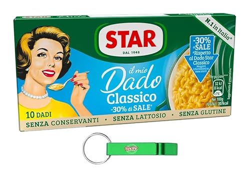 5x Star Il Mio Dado Classico -30% Salz,Brühwürfel Brühe,Kartons mit 10 Würfeln Brühe + Beni Culinari Kostenloser Schlüsselanhänger 5x Star Il Mio Dado Classico -30% Salz,Brühwürfel Brühe,Kartons mit 10 Würfeln Brühe + Beni Culinari Kostenloser Schlüsselanhänger von Beni Culinari
