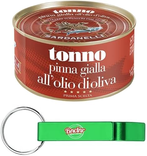 60x Sardanelli Thunfisch Tonno Pinna Gialla all'Olio di Oliva,Thunfisch in Olivenöl,80g Dose + Beni Culinari Kostenloser Schlüsselanhänger 60x Sardanelli Thunfisch Tonno Pinna Gialla all'Olio di Oliva,Thunfisch in Olivenöl,80g Dose + Beni Culinari Kostenloser Schlüsselanhänger von Beni Culinari