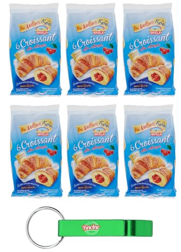6er-Pack Divella Croissant alla Ciliegia,Croissants mit Kirschfüllung ,270g Packung,Jede Packung enthält 6 Croissants + Beni Culinari Kostenloser Schlüsselanhänger von Beni Culinari